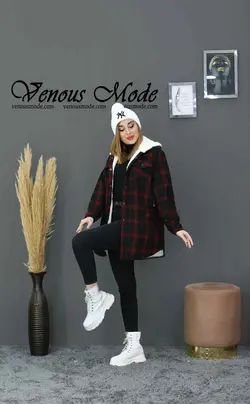 خرید اینترنتی و حضوری پالتو چهارخونه داخل ببعی کد 994 ونوس