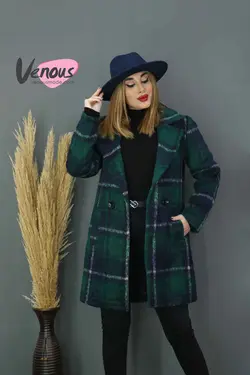 خرید اینترنتی و حضوری پالتو کتی چهارخونه فوتر کد 991 ونوس مد