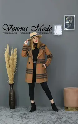 خرید اینترنتی و حضوری پالتو کتی چهارخونه فوتر کد 991 ونوس مد