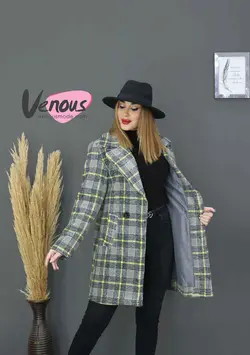 خرید اینترنتی و حضوری پالتو کتی چهارخونه فوتر کد 991 ونوس مد