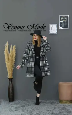 خرید اینترنتی و حضوری پالتو کتی چهارخونه فوتر کد 991 ونوس مد