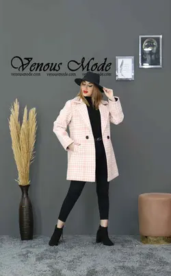 خرید اینترنتی و حضوری پالتو کتی چهارخونه فوتر کد 991 ونوس مد