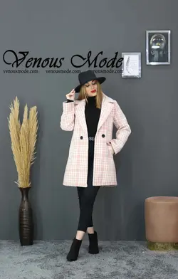 خرید اینترنتی و حضوری پالتو کتی چهارخونه فوتر کد 991 ونوس مد