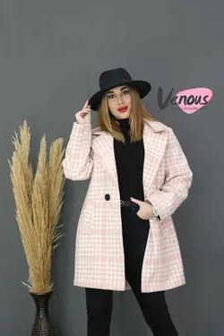 خرید اینترنتی و حضوری پالتو کتی چهارخونه فوتر کد 991 ونوس مد