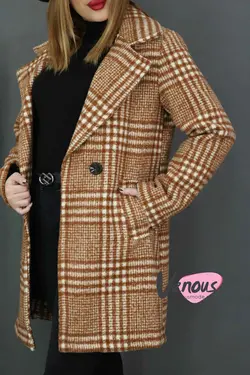 خرید اینترنتی و حضوری پالتو کتی چهارخونه فوتر کد 991 ونوس مد