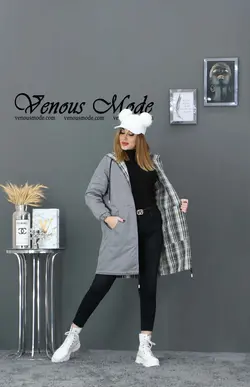 خرید اینترنتی و حضوری بارانی چهارخونه دورو کد 958 ونوس مد