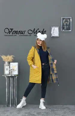 خرید اینترنتی و حضوری بارانی چهارخونه دورو کد 958 ونوس مد