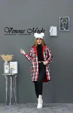 خرید اینترنتی و حضوری بارانی چهارخونه دورو کد 958 ونوس مد