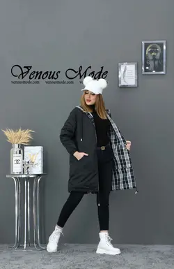 خرید اینترنتی و حضوری بارانی چهارخونه دورو کد 958 ونوس مد