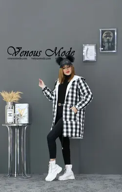 خرید اینترنتی و حضوری بارانی چهارخونه دورو کد 958 ونوس مد