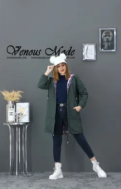 خرید اینترنتی و حضوری بارانی چهارخونه دورو کد 958 ونوس مد