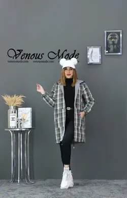 خرید اینترنتی و حضوری بارانی چهارخونه دورو کد 958 ونوس مد