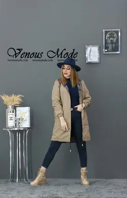 خرید اینترنتی و حضوری بارانی چهارخونه دورو کد 958 ونوس مد