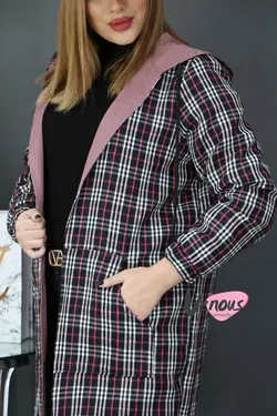 خرید اینترنتی و حضوری بارانی چهارخونه دورو کد 958 ونوس مد