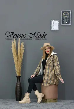 خرید اینرتنی و حضوری پالتو چهارخونه داخل ببعی کد 954 ونوس مد