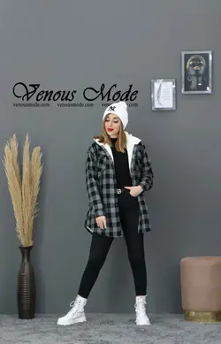 خرید اینرتنی و حضوری پالتو چهارخونه داخل ببعی کد 954 ونوس مد