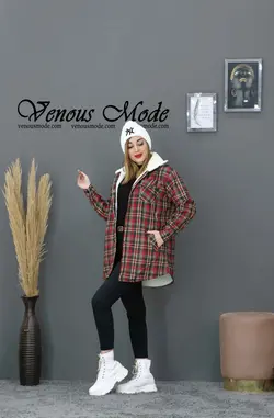 خرید اینرتنی و حضوری پالتو چهارخونه داخل ببعی کد 954 ونوس مد