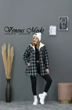 خرید اینرتنی و حضوری پالتو چهارخونه داخل ببعی کد 954 ونوس مد