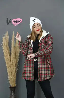 خرید اینرتنی و حضوری پالتو چهارخونه داخل ببعی کد 954 ونوس مد