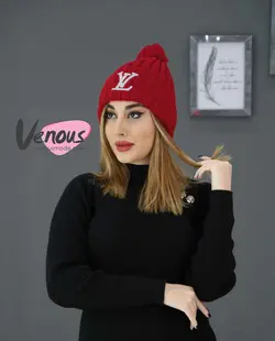 کلاه بافت LV پومدار کد 934 فروشگاه اینترنتی و حضوری ونوس مد