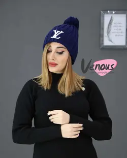 کلاه بافت LV پومدار کد 934 فروشگاه اینترنتی و حضوری ونوس مد
