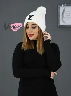 کلاه بافت LV پومدار کد 934 فروشگاه اینترنتی و حضوری ونوس مد