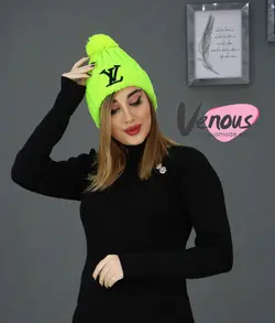 کلاه بافت LV پومدار کد 934 فروشگاه اینترنتی و حضوری ونوس مد