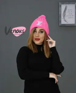 کلاه بافت LV پومدار کد 934 فروشگاه اینترنتی و حضوری ونوس مد