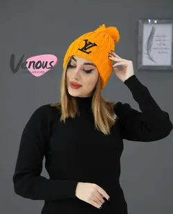 کلاه بافت LV پومدار کد 934 فروشگاه اینترنتی و حضوری ونوس مد