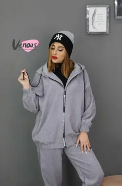 خرید آنلاین ست سویشرت و شلوار مخمل کبریتی کد 867 در ونوس مد