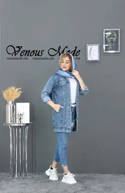 خرید آنلاین و حضوری کت جین آبی روشن DEFACTO کد 854 ونوس مد