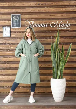 خرید آنلاین و حضوری بارانی آستردار آستین پفی کد 853 ونوس مد