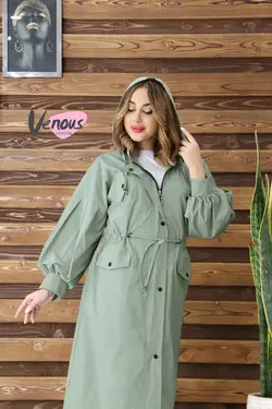 خرید آنلاین و حضوری بارانی آستردار آستین پفی کد 853 ونوس مد