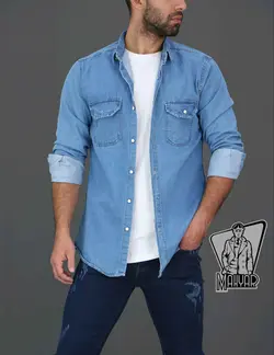 پیراهن جین مردانه MASSIMA DUTTI کد 356 شیک و به روز ونوس مد