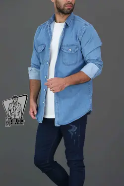 پیراهن جین مردانه MASSIMA DUTTI کد 356 شیک و به روز ونوس مد