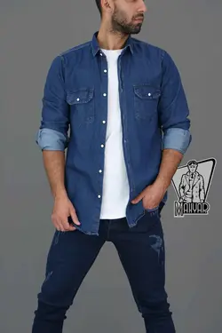 پیراهن جین مردانه MASSIMA DUTTI کد 356 شیک و به روز ونوس مد