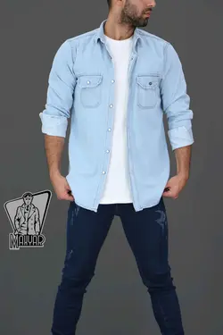 پیراهن جین مردانه MASSIMA DUTTI کد 356 شیک و به روز ونوس مد