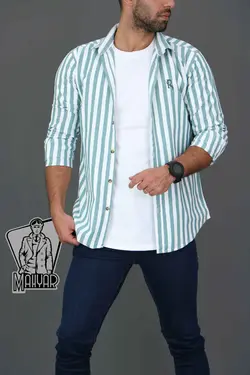 پیراهن راه راه مردانه RITON کد 348 شیک و کلاسیک در ونوس مد