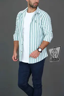 پیراهن راه راه مردانه RITON کد 348 شیک و کلاسیک در ونوس مد