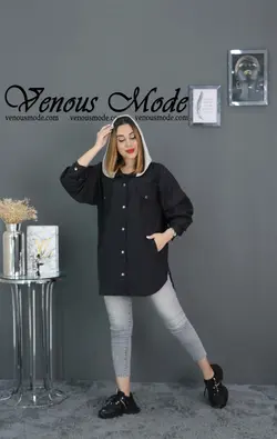 خرید اینترنتی و حضوری سویشرت بارانی کلاه دار کد 796 ونوس مد