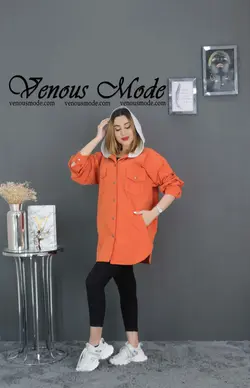 خرید اینترنتی و حضوری سویشرت بارانی کلاه دار کد 796 ونوس مد