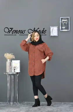 خرید آنلاین و حضوری مانتو مخمل کبریتی سه جیب کد 782 ونوس مد