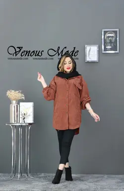 خرید آنلاین و حضوری مانتو مخمل کبریتی سه جیب کد 782 ونوس مد