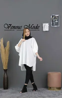 خرید آنلاین و حضوری مانتو حریر میله ای خفاشی کد 672 ونوس مد