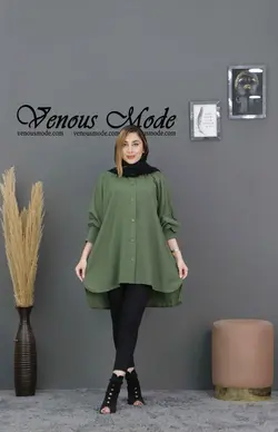 خرید آنلاین و حضوری مانتو حریر میله ای خفاشی کد 672 ونوس مد