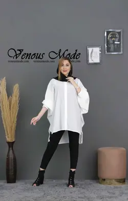 خرید آنلاین و حضوری مانتو حریر میله ای خفاشی کد 672 ونوس مد