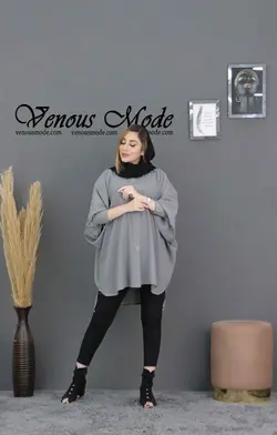 خرید آنلاین و حضوری مانتو حریر میله ای خفاشی کد 672 ونوس مد