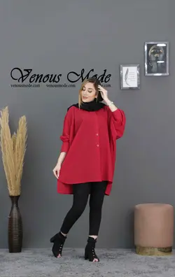 خرید آنلاین و حضوری مانتو حریر میله ای خفاشی کد 672 ونوس مد