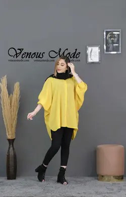 خرید آنلاین و حضوری مانتو حریر میله ای خفاشی کد 672 ونوس مد