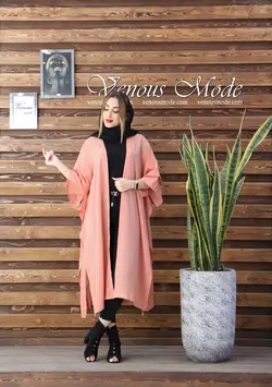 خرید آنلاین و حضوری مانتو حریر میله ای بغل بنددار کد 611